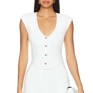 Amanda Uprichard Perrin Top in Ivory